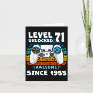 Level Unlocked 71 Awesome Since 1955 Birthday Game Card