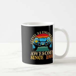 Level &#  Unlocked Awesome Since 1991 &# th Birt Coffee Mug