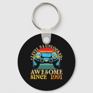 Level &#; Unlocked Awesome Since 1991 &#; th Birt Key Ring