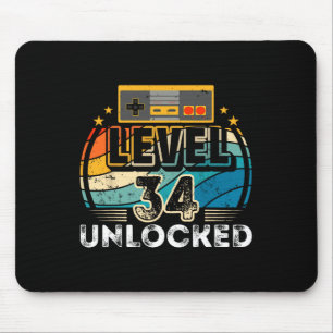 Level &#  Unlocked Birthday Boy &# th Video Game Mouse Pad