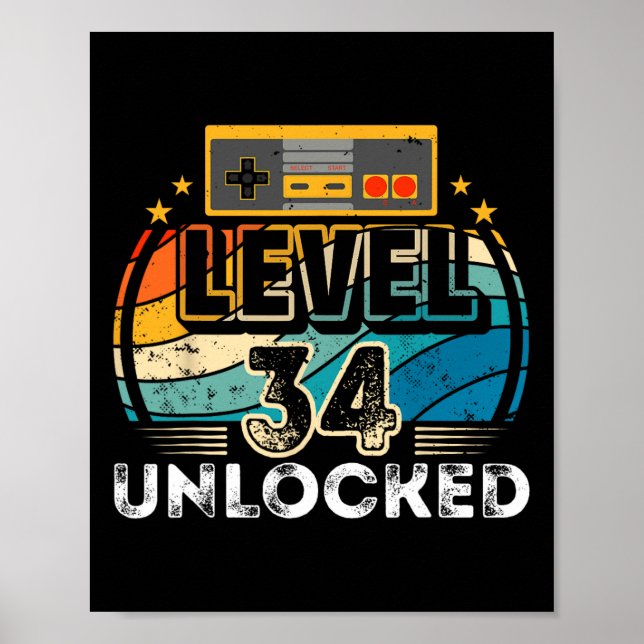 Level &#  Unlocked Birthday Boy &# th Video Game Poster (Front)