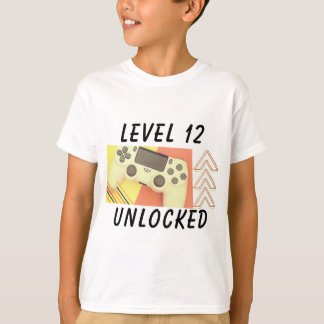 Level Unlocked Birthday Vintage Gamer Tee for Kids