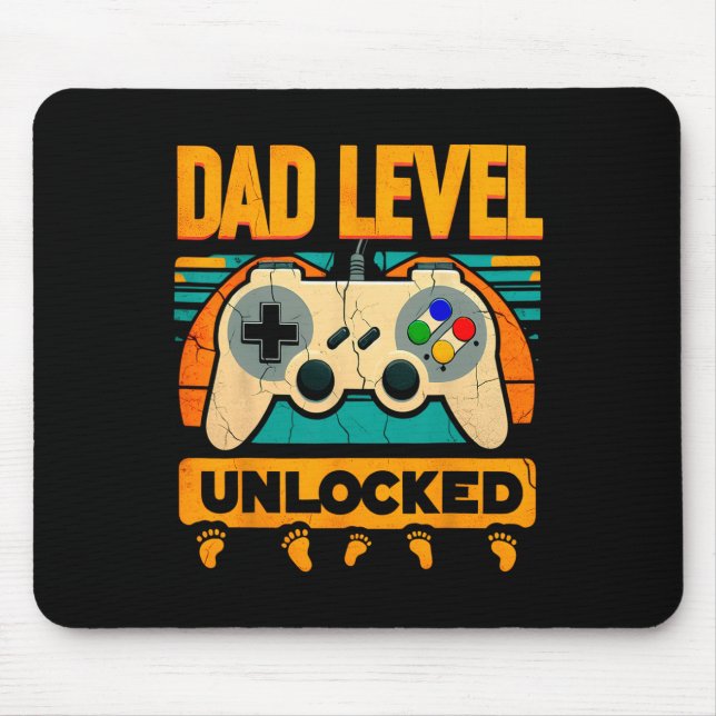 Level Unlocked Father39s Day New Dad  Mouse Pad (Front)
