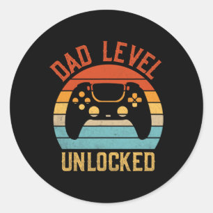 Level Unlocked - Game Lover Gamer Soon To Be Fathe Classic Round Sticker