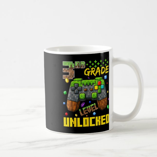 Level Unlocked Gamer Tee For Third Grade Boys  Coffee Mug (Right)