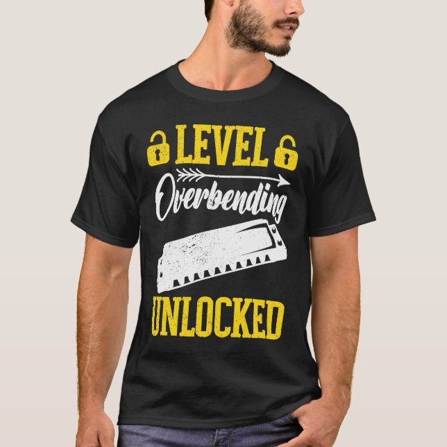 Level Unlocked Overbending Harmonica Player T-Shirt (Front)