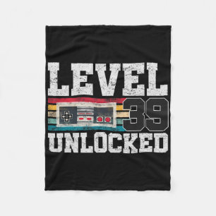Level &#; Unlocked &#; Year Old Gift Video Gamer Fleece Blanket