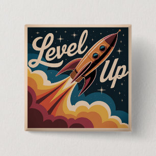 Level Up 15 Cm Square Badge