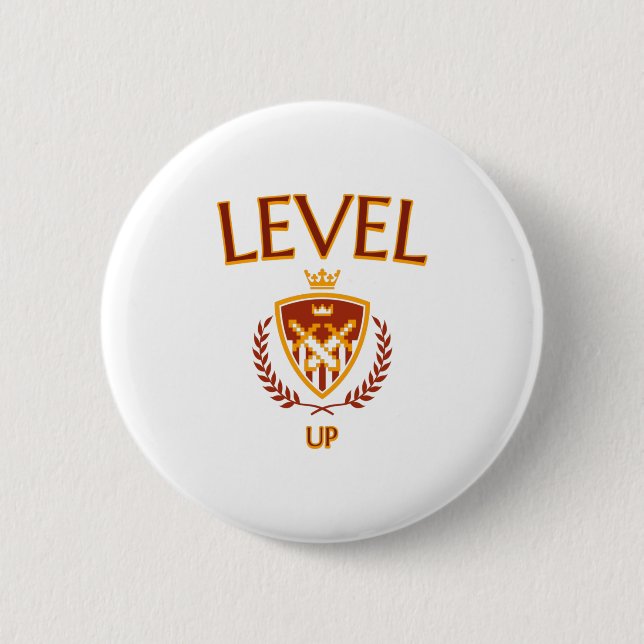 Level Up 6 Cm Round Badge (Front)