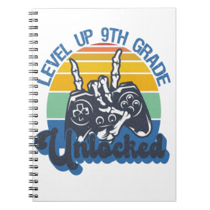 Level Up 9th Grade Unlocked Gaming Back To School Notebook