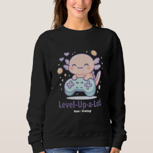 Level-Up-a-Lotl Cute Gamer Axolotl Kawaii Cozy Sweatshirt