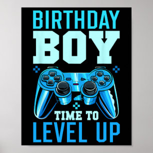 Level Up Birthday Boy Matching Gamer Party - Clic  Poster