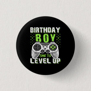 Level Up Birthday Boy Video Game 3 Cm Round Badge