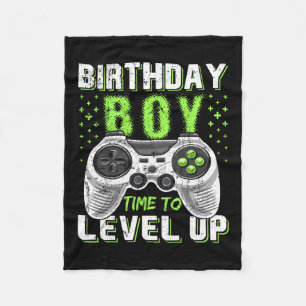 Level Up Birthday Boy Video Game - Clic Fit Fleece Blanket