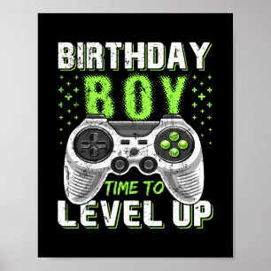 Level Up Birthday Boy Video Game - Clic Fit Poster