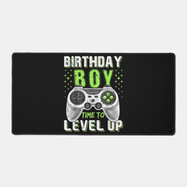 Level Up Birthday Boy Video Game Desk Mat (Front)