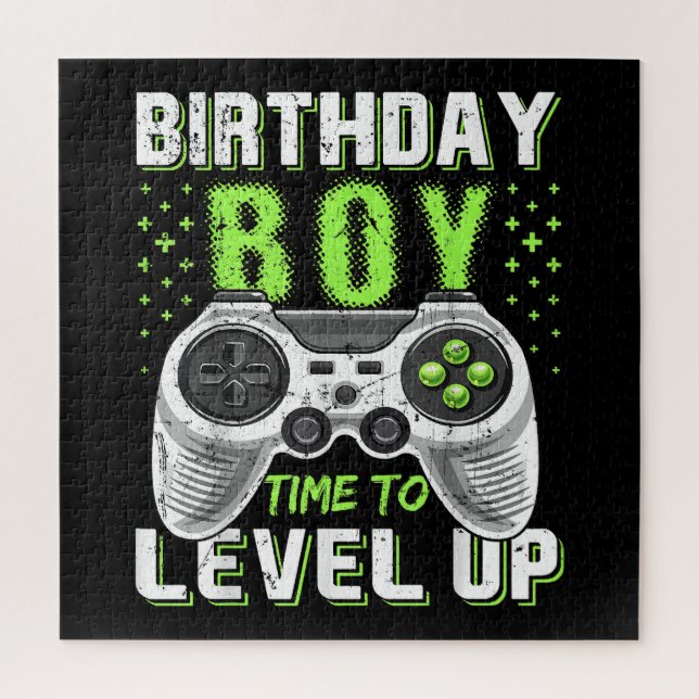 Level Up Birthday Boy Video Game Jigsaw Puzzle (Vertical)
