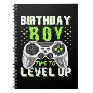 Level Up Birthday Boy Video Game Notebook