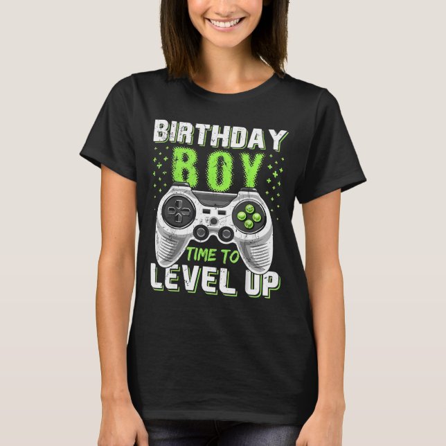 Level Up Birthday Boy Video Game T-Shirt (Front)