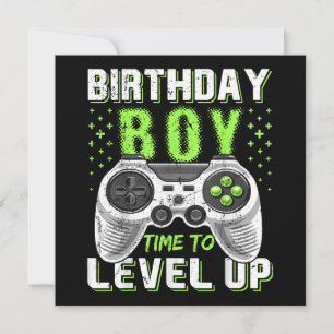 Level Up Birthday Boy Video Game Thank You Card