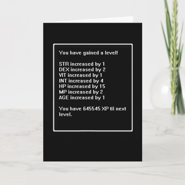 Level Up Birthday Card (Front)