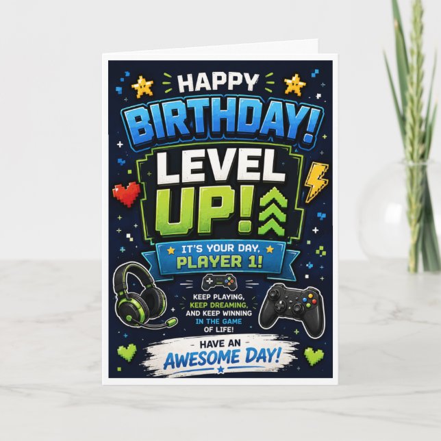 Level Up Birthday Son Card (Front)