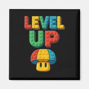 Level Up Block Lettering Powerup Gamer Magnet