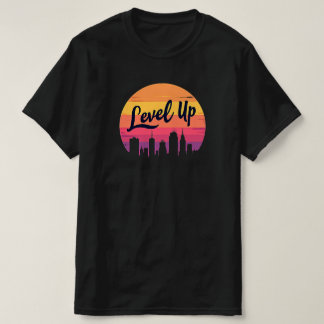 LEVEL UP CITY SKYLINE RETRO SUNSET T-Shirt