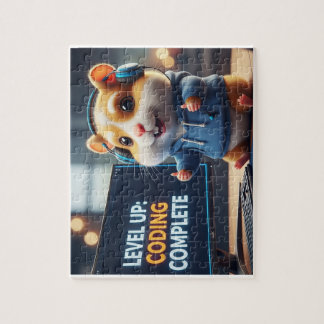Level Up Coding Complete – Cute Gamer Hamster Prog Jigsaw Puzzle