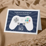 Level Up | Custom Age Gamer Birthday Card<br><div class="desc">Gamers don't get old,  they level up! Our funny birthday card features a video game controller with "congratulations! You have reached level [age]" displayed in retro lettering. Customise the inside message or leave as is; inside reads "happy birthday" in matching lettering.</div>