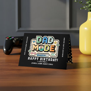 Level Up Dad Gamer Player Stats & Photo Birthday  Card