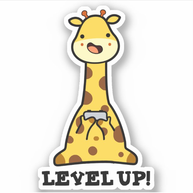 Level Up Funny Giraffe Pun  (Front)