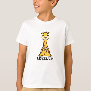 Level Up Funny Giraffe Pun  T-Shirt