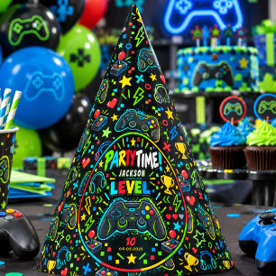 Level Up Gamer 10th  Birthday Boy  Party  Hat