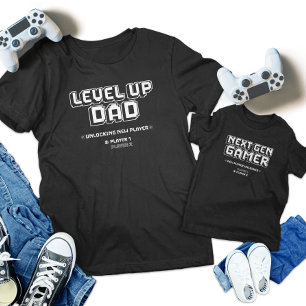 Level Up Gamer Dad Next Gen Player Matching T-Shirt