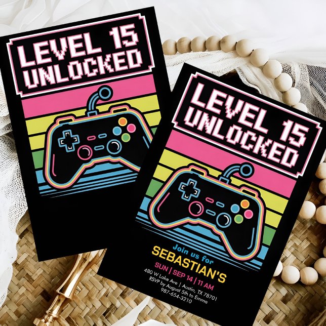 Level Up Gaming Party for Boys Invitation (Creator Uploaded)