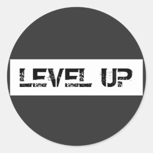 Level Up Inspirational / Motivational Saying Classic Round Sticker
