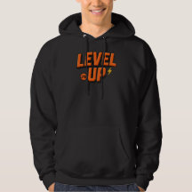 LEVEL UP JTS Hoodie - Bold Orange Gamer Streetwear