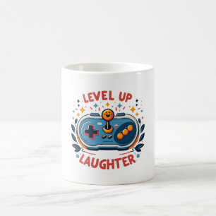 level up laughter coffee mug