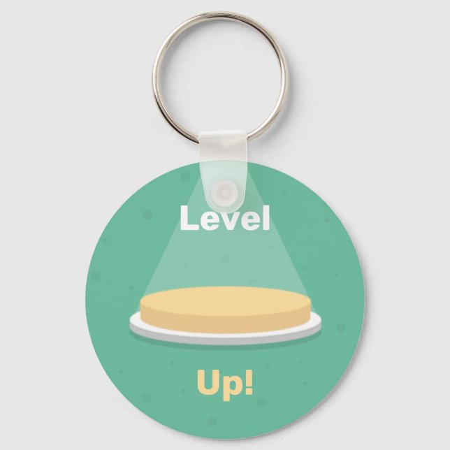 Level Up! | Level Up Button Key Ring (Front)