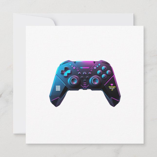 "Level Up: Minimalist Gaming Controller Design" Invitation (Front)