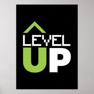 Level Up, Motivational Video Game, Gamer, Gaming Poster