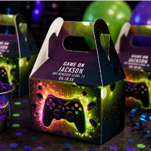 Level Up! Neon Video Game Birthday Party Favour Box