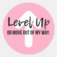 Level Up Pink Confidence Motivational Sticker