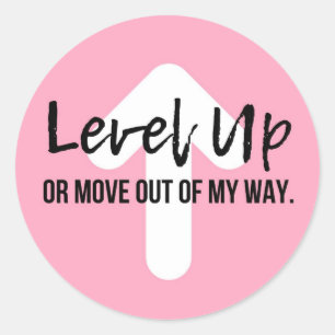 Level Up Pink Confidence Motivational Sticker