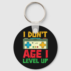 Level Up Playing Video Games Gamer Birthday Gaming Key Ring