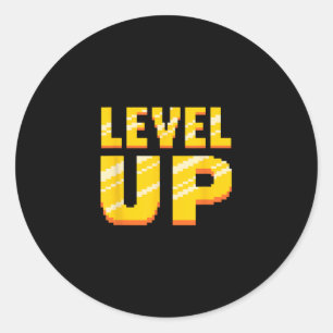 Level Up Retro Gaming Classic Round Sticker