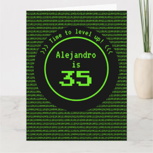 Level Up Retro Gaming & Machine Code Any Age Man's Card