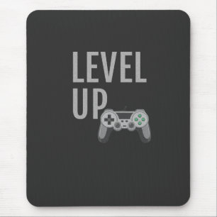 Level Up Retro Joystick Gamer Art Mouse Pad