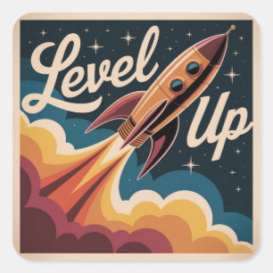 Level Up Square Sticker